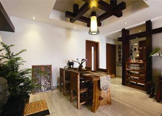 昆明西尚林居小区136平装修案例   旖旎自然的东南亚风格