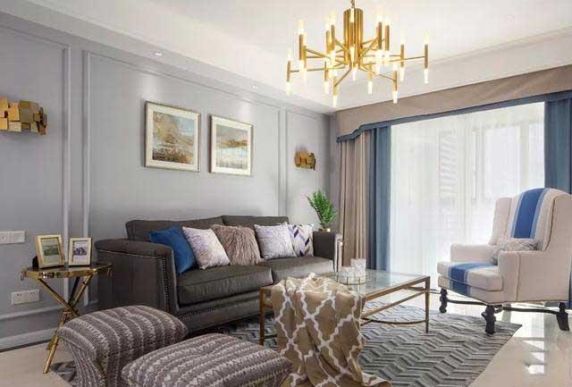 昆明美式装修 | 金色点缀四口之家